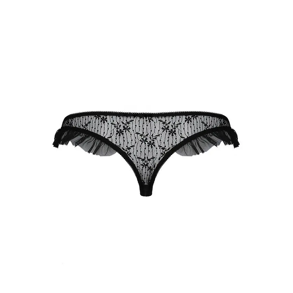Трусики с оборками DONIA THONG black - Passion Exclusive S/M - фото 6