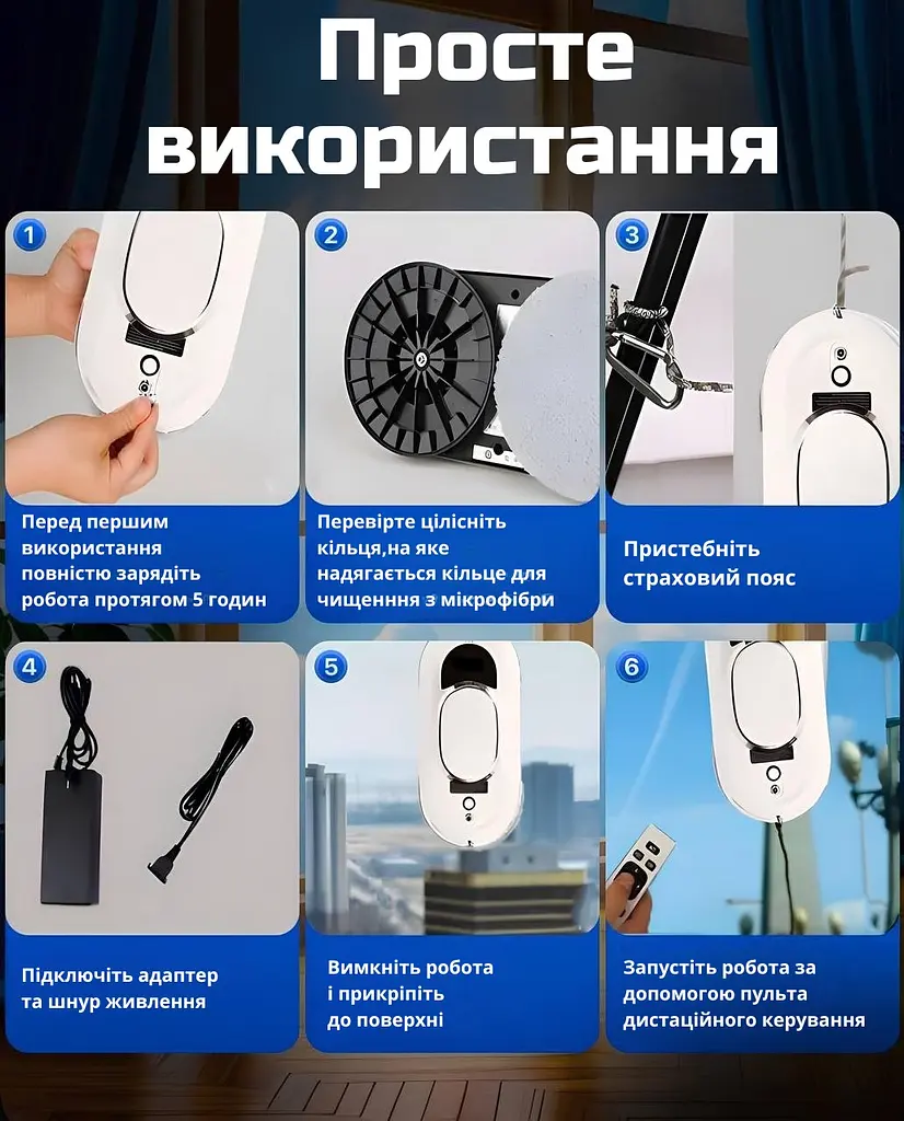 Робот для миття вікон, серветки для робота мийника вікон (круглі) 4 шт - фото 9