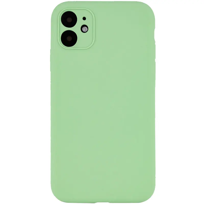 Чохол Silk Full Camera Protective (AA) NO LOGO для Apple iPhone 12 (6.1") М'ятний / Mint