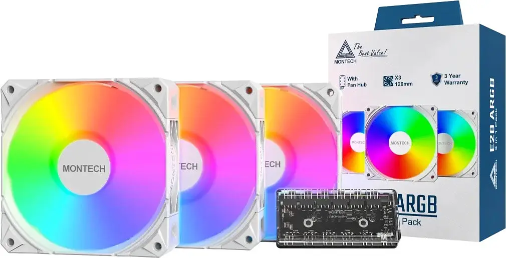 Вентилятор Montech E28 ARGB 3 in 1 White