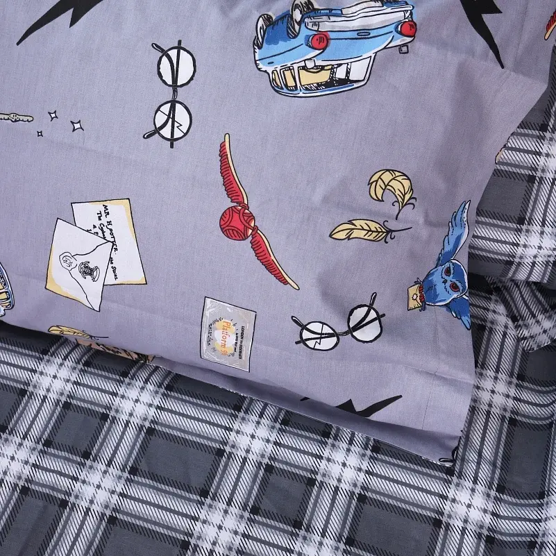 Простирадло на гумці MirSon Poplin Line Kids 08 Harry Potter 180х200 см сіре (2200009719578) - фото 2