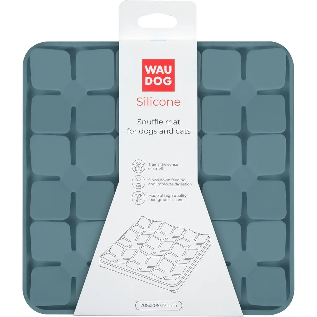 Миска-килимок для собак та котів Waudog Silicone для пошуку корму 205х205х17 мм сірий - фото 3