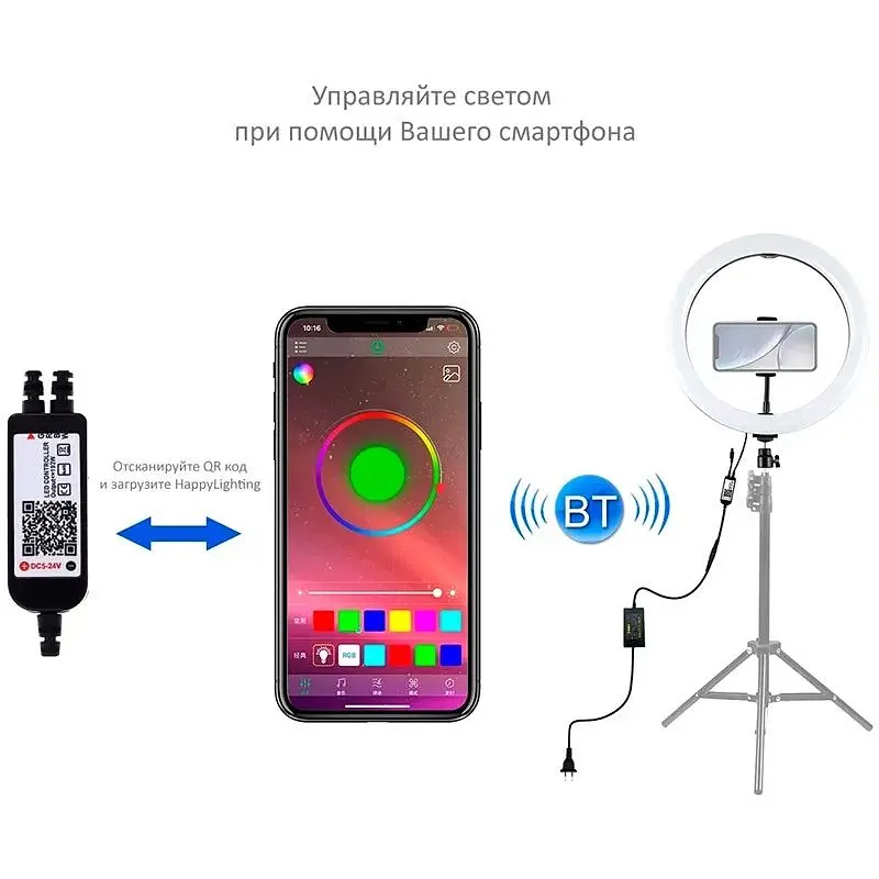 Кольцевая LED лампа Puluz PU411EU 12` [78210] - фото 4