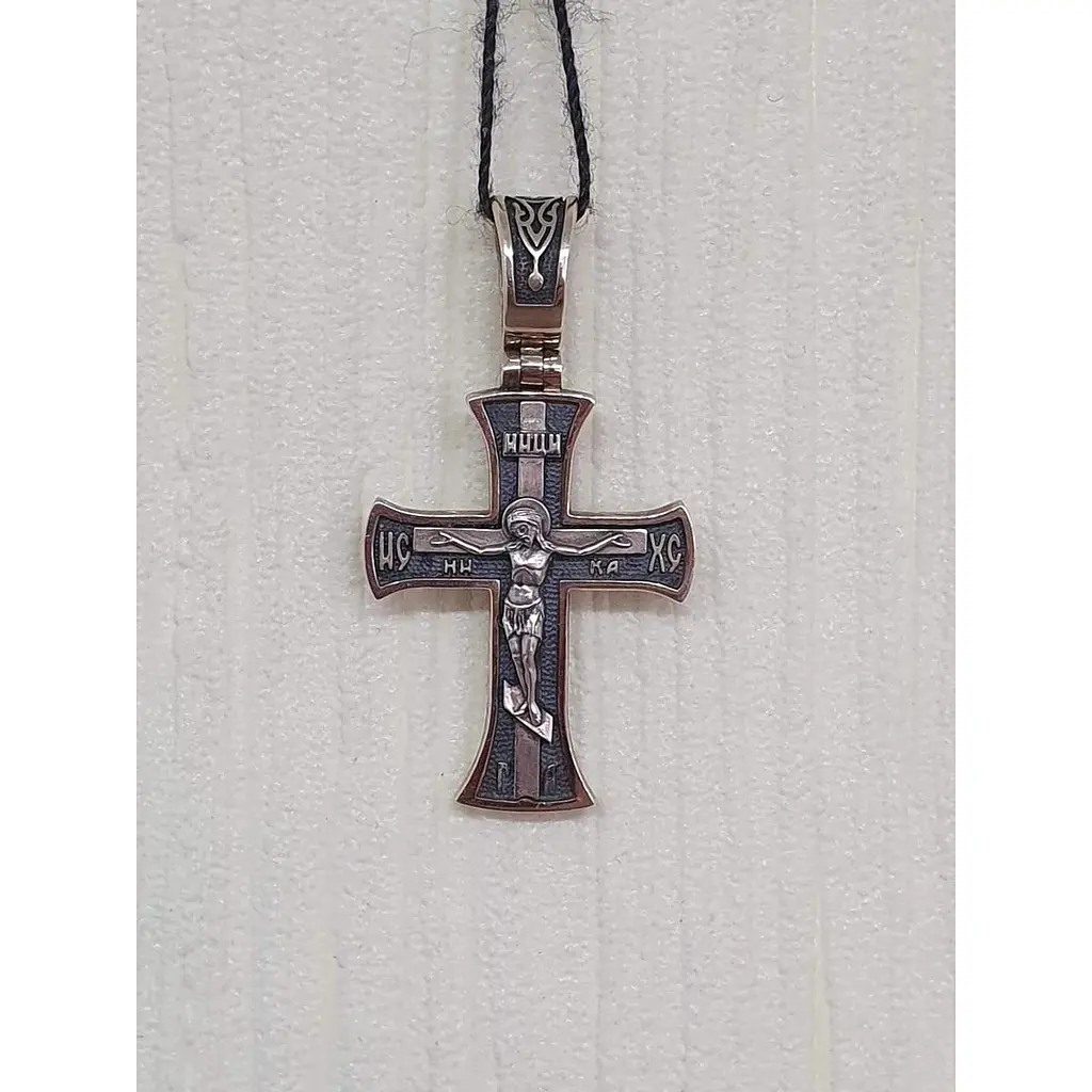 Золотий хрестик Харківська ювелірна фабрика. Розп'яття Христа. 11537-ЧЕВРО - фото 3