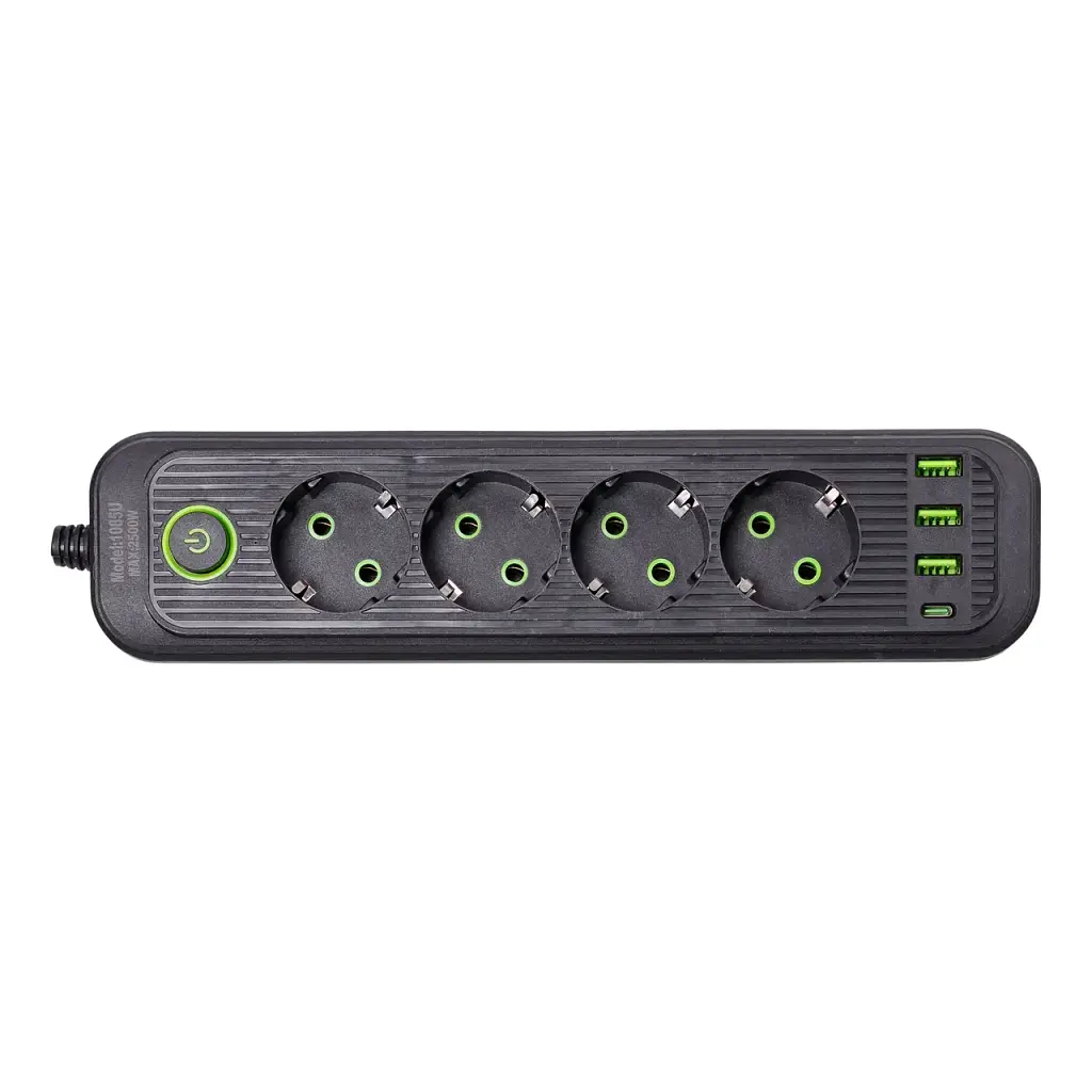 Сетевой фильтр-удлинитель Yiwu HP-5-14 EURO 1085U 5 м 4 розетки 3 USB черный  - фото 3