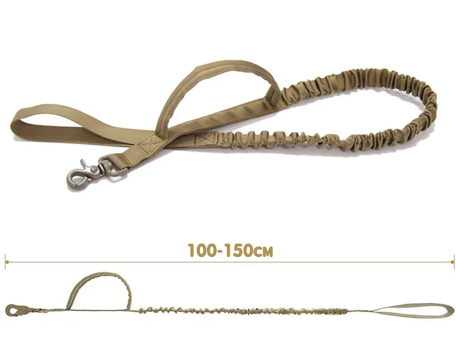 Повідець для собак Harness 100-150см, банджі-повідець з двома ручками, коричневий - фото 6
