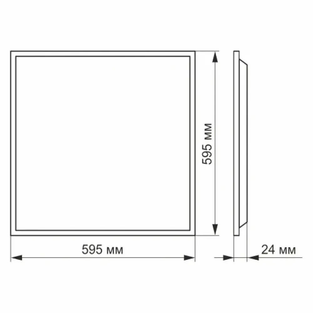 LED панель Videx 60 Вт 4100K 6600 Лм 220V 160° (VL-Pb604W(2) IP20  - фото 3