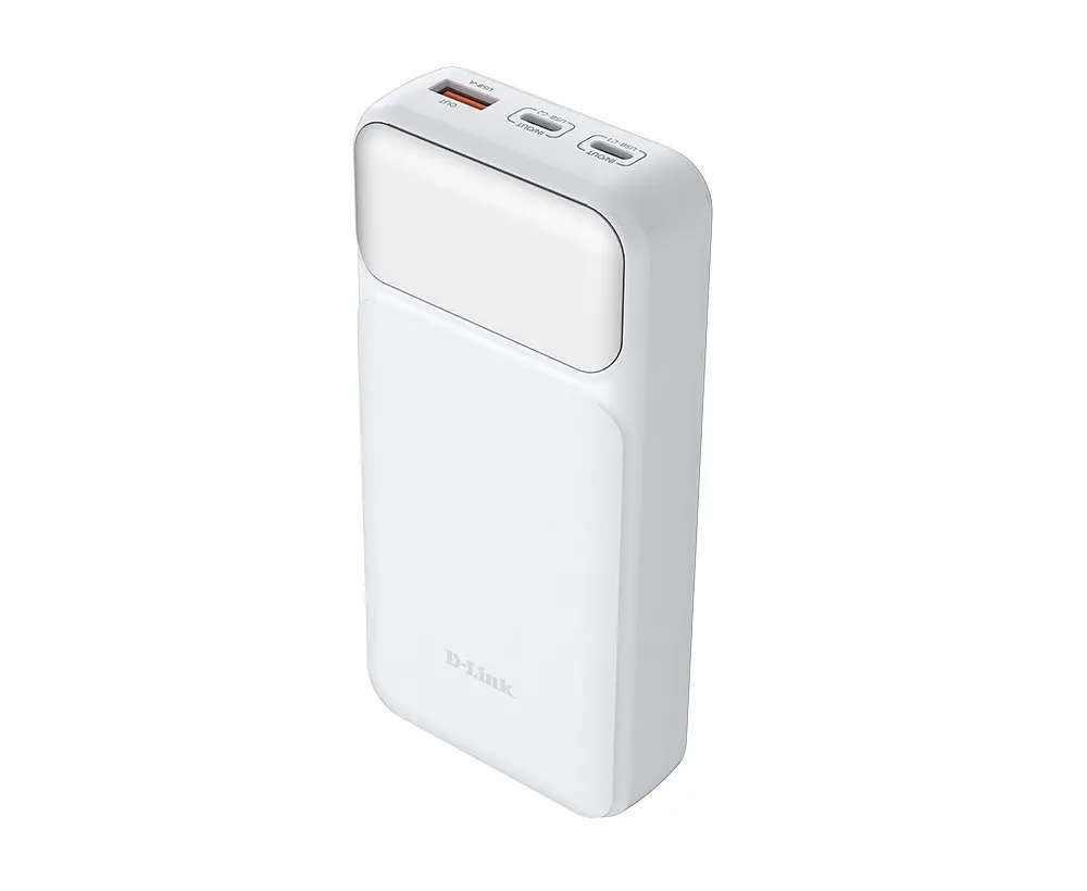 Акумулятор портативний літій-іонний D-Link Power Bank 20000мА*рік, 65Вт PD 3.0, QC 3.0, 2xUSB-C, 1xUSB-A з дисплеєм, білий - фото 8