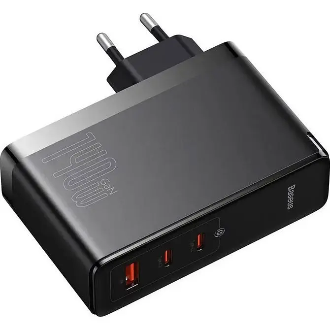 Мережевий зарядний пристрій Baseus GaN5 Pro Fast Charger 140W + Cable USB-C to USB-C Black [CCGP100201] [136666] - фото 4
