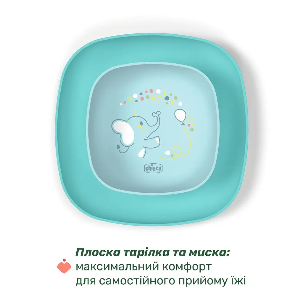 Набір дитячого посуду Chicco Set Pappa 12 міс.+ блакитний (16201.25) - фото 2