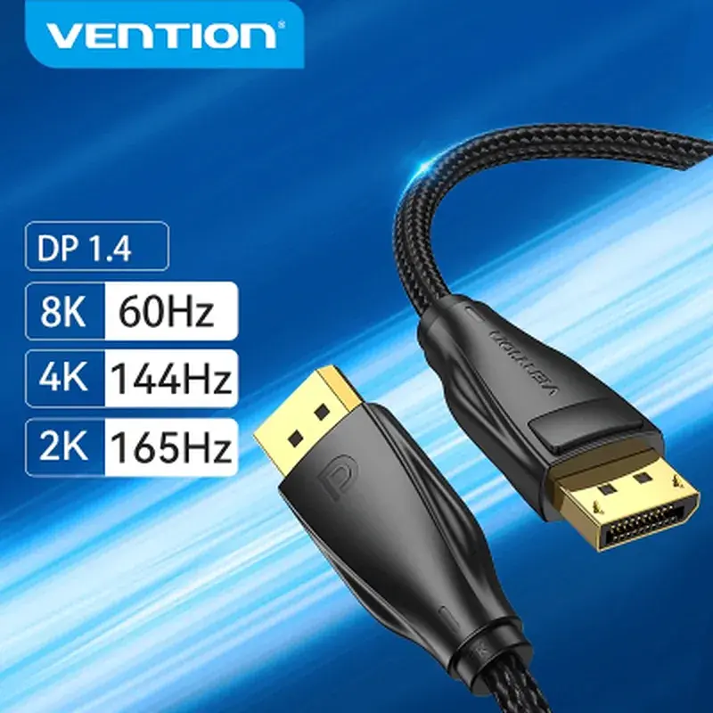Кабель мультимедійний DisplayPort M to DisplayPort M 2.0m 8K60Hz black Vention (HCCBH) - фото 3
