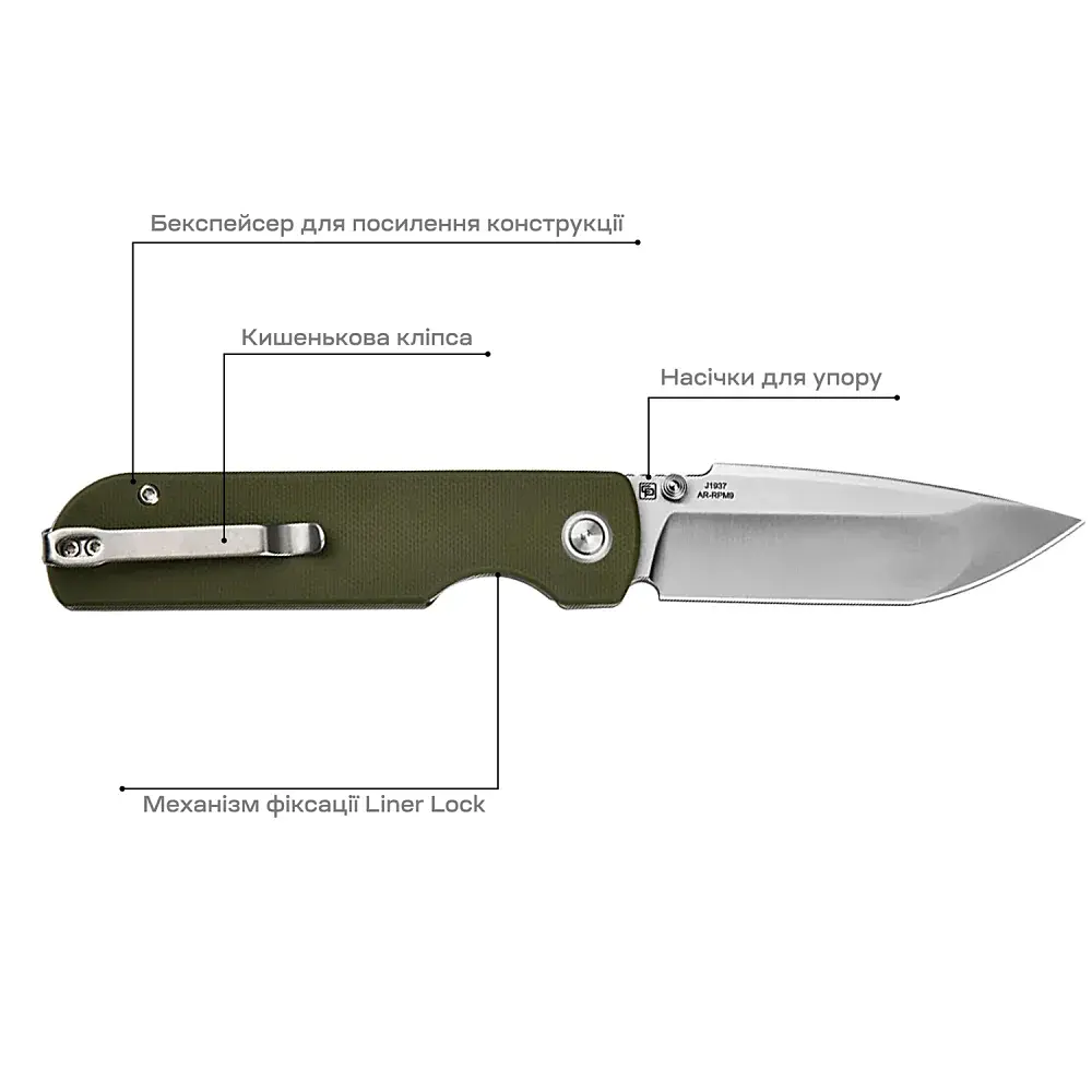 Ніж CJRB Nova Green - фото 7