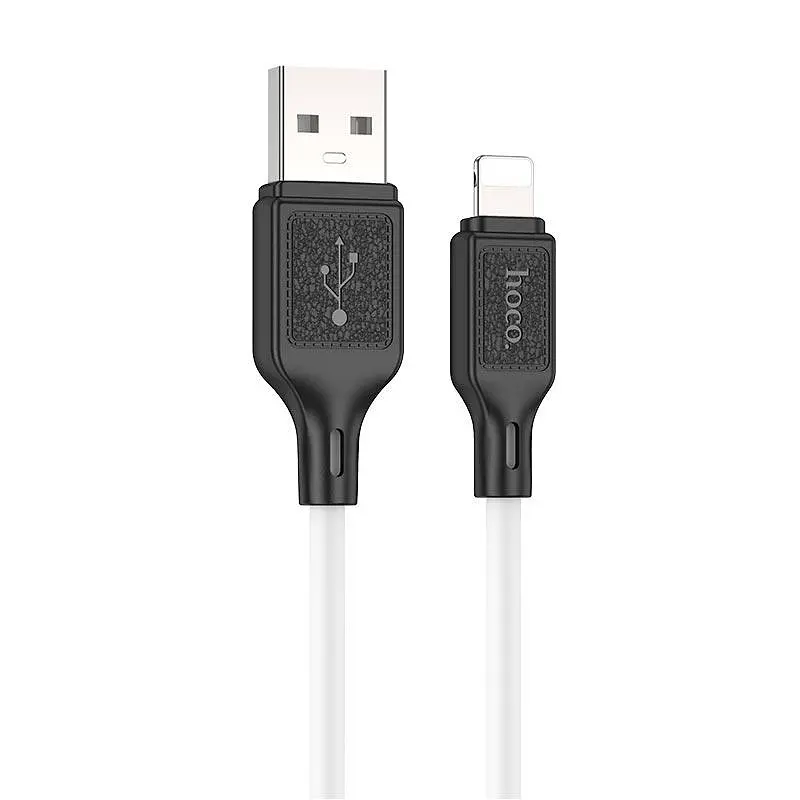Кабель USB — Lightning силиконовый Hoco Cool silicone cable X90 1 метр белый - фото 2