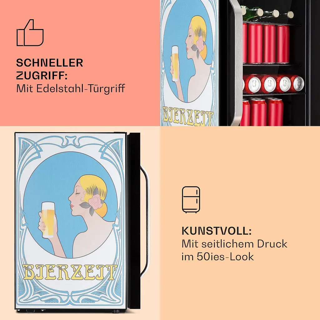 Холодильник для напитков Klarstein Beersafe 70 Beer Time Edition (10046063) - фото 4