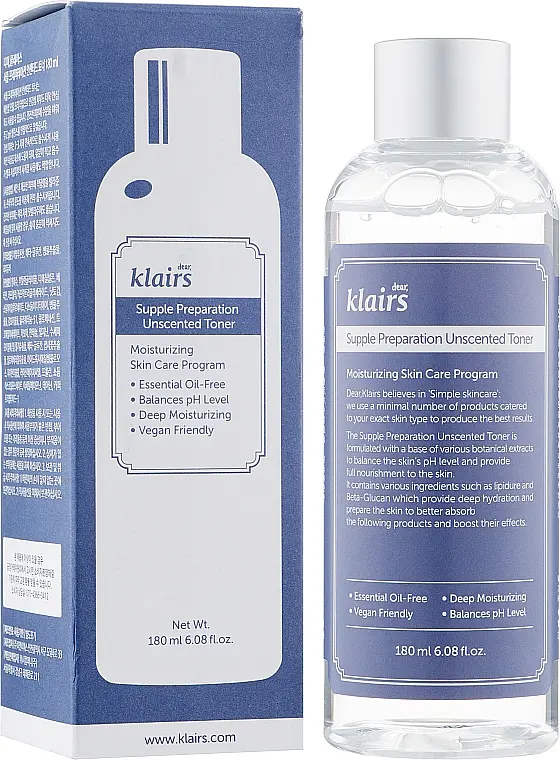 Пом'якшувальний тонер для обличчя Klairs Supple Preparation Unscented Toner 180 мл - фото 2
