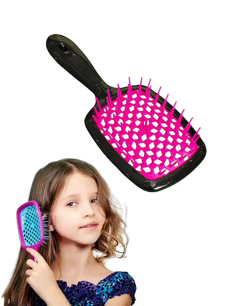 Гребінець щітка для волосся Superbrush Plus Hollow Comb, Yu Xin Рожевий 85778 - фото 2
