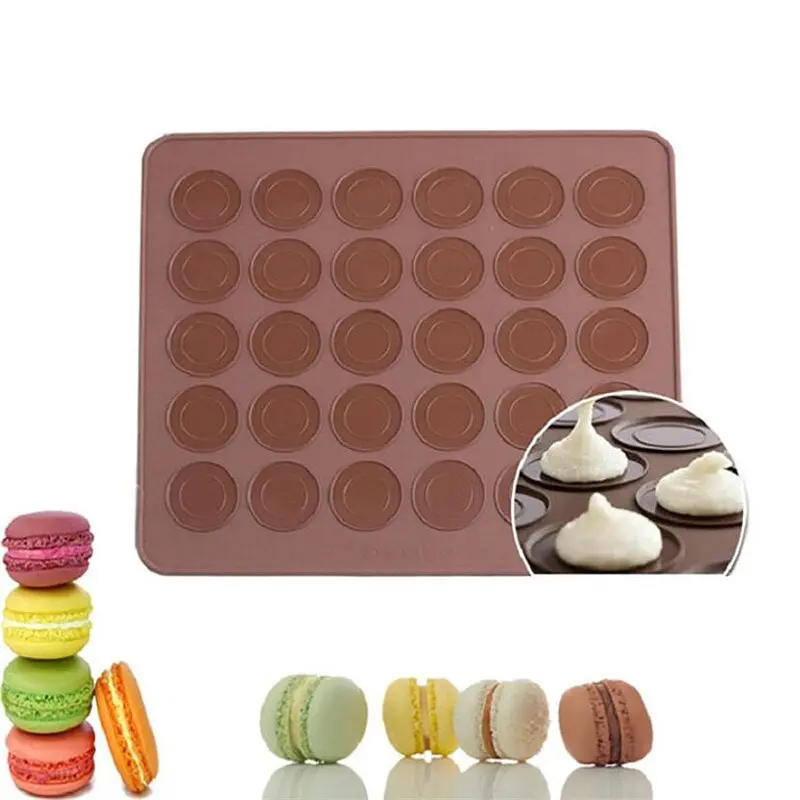 Форма силіконова для випікання «Macaroons» килимок 25х28 см (30 шт. х 3,5 см), Kitchen Master Коричневий 85271 - фото 4