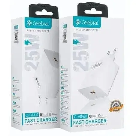 Мережевий зарядний пристрій Celebrat C-H8-EU 25W Wall Charger + Type C Cable - фото 3