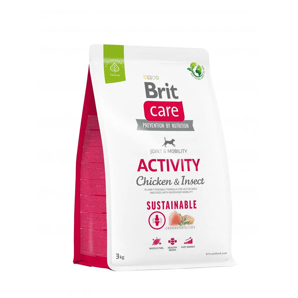 Сухий корм Brit Care Dog Sustainable Activity для собак з підвищеною активністю, з куркою та комахами 3 кг (арт.172191/559237)