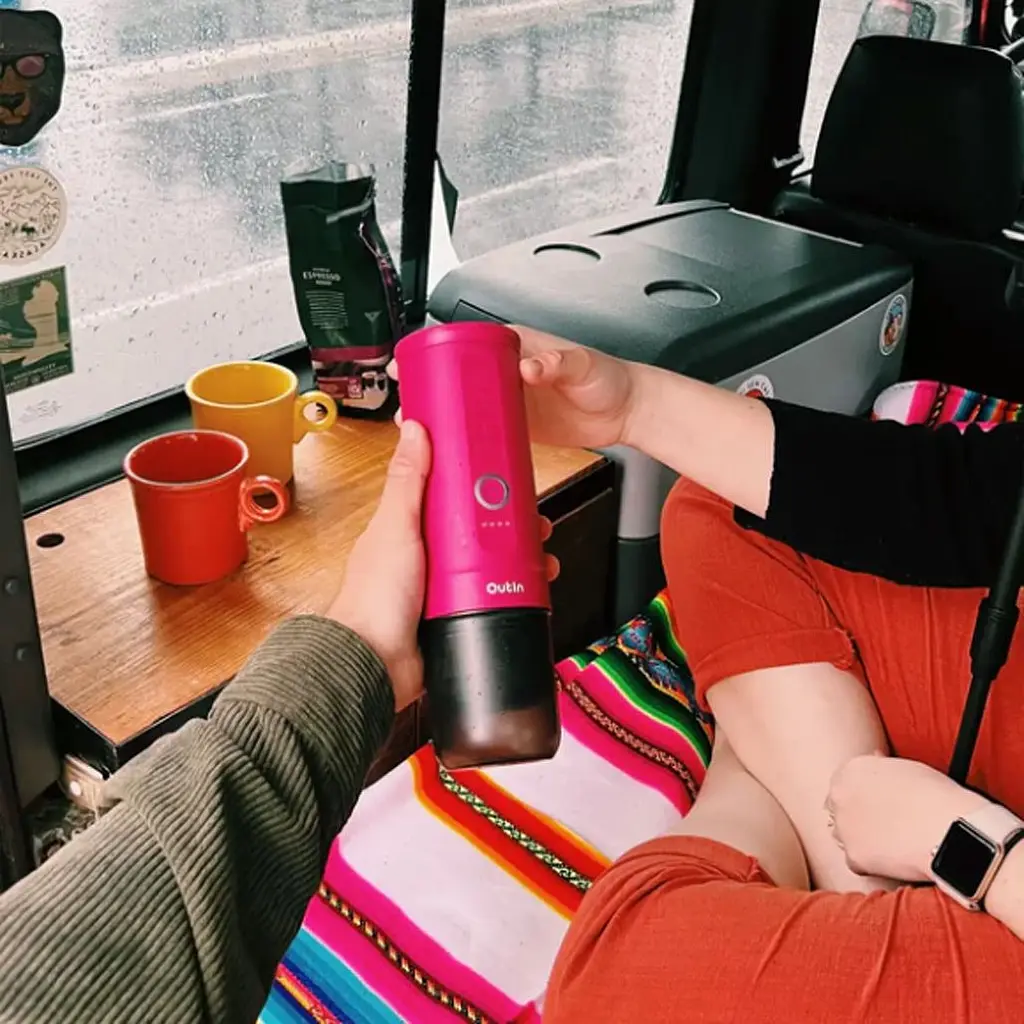 Портативна кавоварка Outin Nano Espresso Machine Crimson Red (OTEM-01-CR) [168805] - фото 6