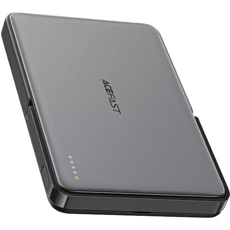 Універсальна мобільна батарея Acefast Magnetic Wireless 5000mAh 18W PD,QC3.0 USB-C In/Out,with holder ультра тонкий M16 Black (6974316283997) - фото 3