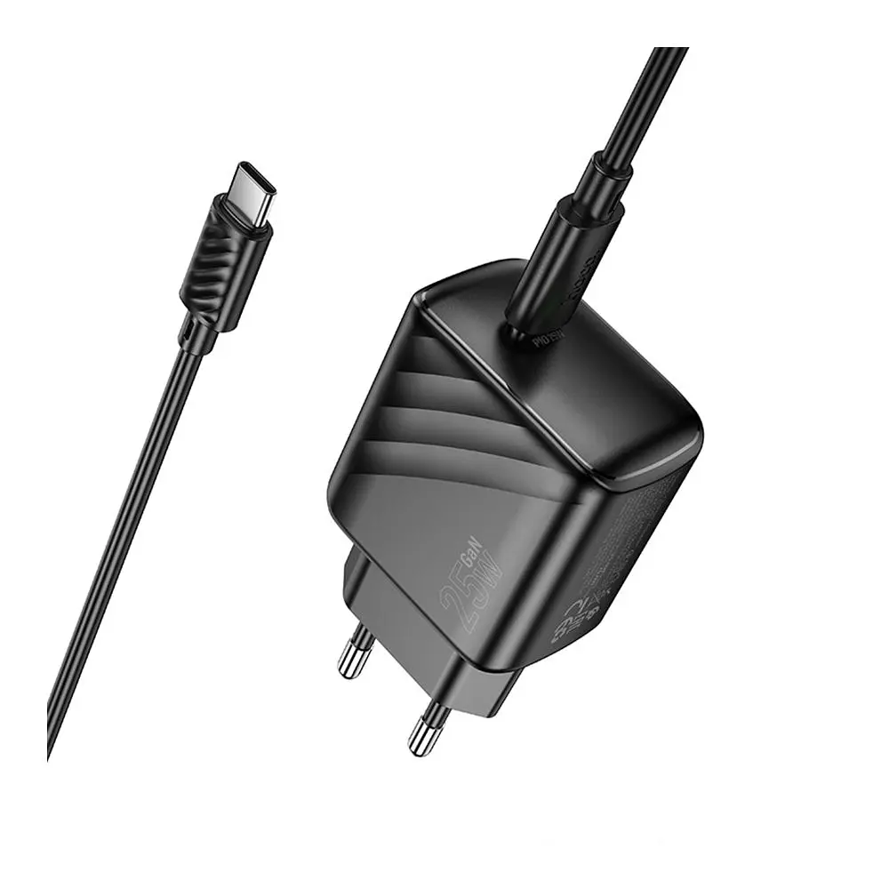Зарядний комплект Hoco CS24A PPS 3.3-11V 2.75A PD/QC 25W 1USB-C Type-C-Type-C 1 м Black (35886_3605556) - фото 3
