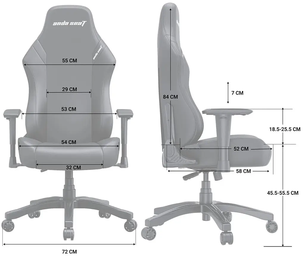 Ігрове крісло Anda Seat Luna Color Size L Black/Blue (AD18-48-BS-PV) - фото 10