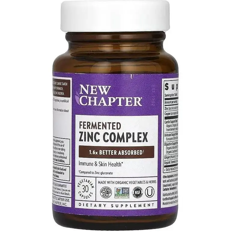 Ферментований комплекс цинку New Chapter Fermented Zinc Complex 30 таблеток - фото 3