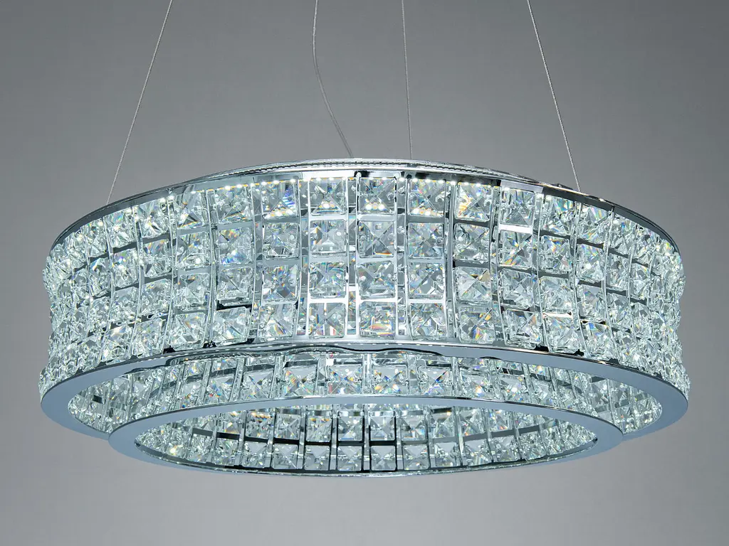 LED підвісна кришталева люстра 110Вт хром пульт - фото 4