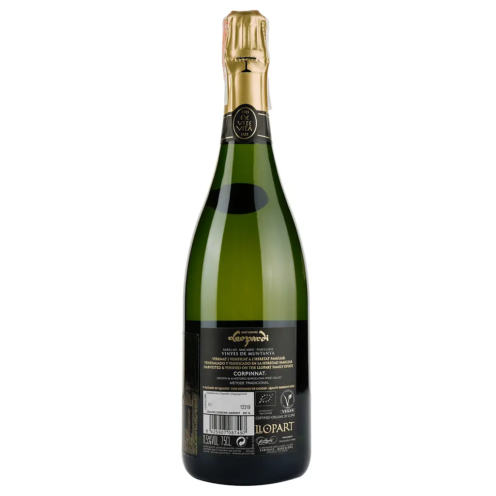 Ігристе вино Pere Llopart Vilaros Leopardi Brut Nature, біле, брют, 11,5%, 0,75 л - фото 2