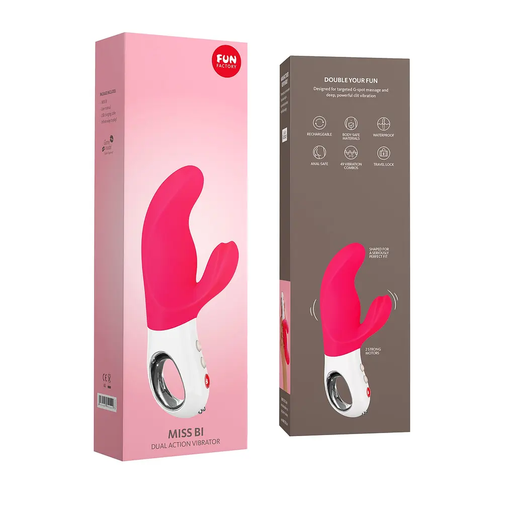 Вібратор-кролик Fun Factory MISS BI pink/white, 2 незалежні мотори, діаметр 4,2 см - фото 6