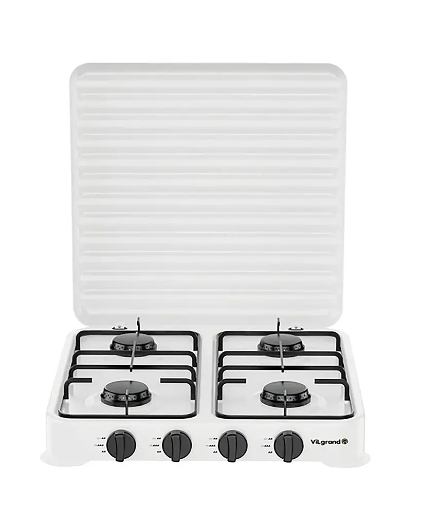 Настольная газовая плита ViLgrand VGP-4042 White с крышкой на 4 конфорки 88098 - фото 2