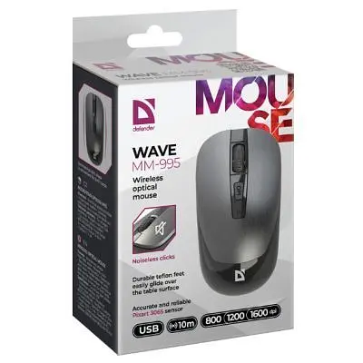 Компьютерная мышка Defender Wave MM-995 Silent Wireless Grey (52993) - фото 4