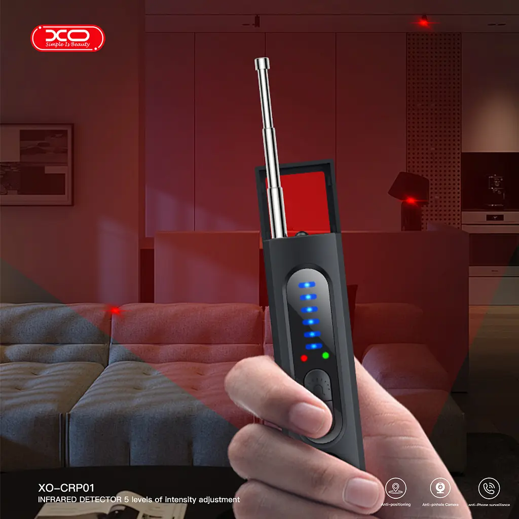 Портативний детектор жучків XO CRP01 infrared detector anti eavesdropping Чорний - фото 4