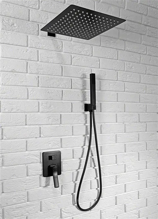 Душова система Rea Sonic black чорний REA-P0369, Чорний матовий - фото 2