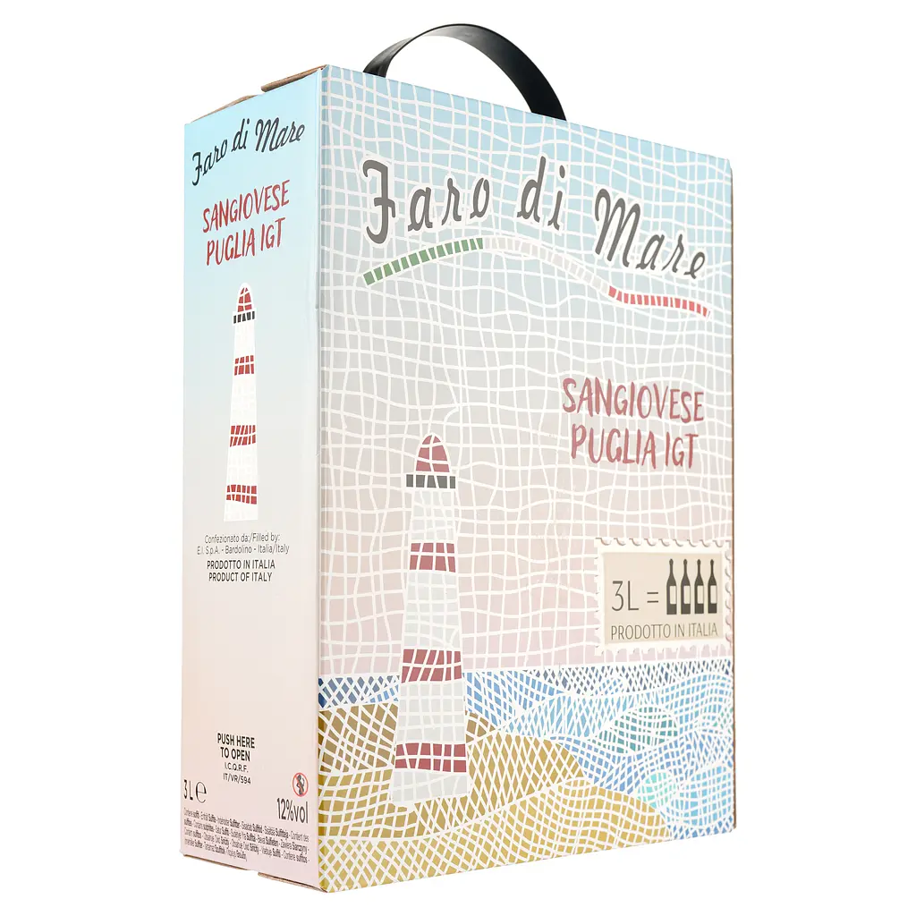 Вино Faro Di Mare Vino Sangiovese Puglia Igt, красное, сухое, 3 л - фото 2