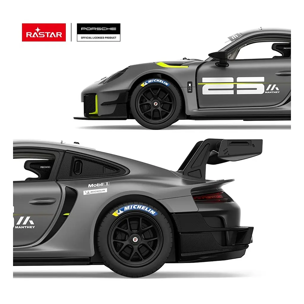 Конструктор RASTAR машинка Porsche 911 GT2 RS Clubsport 25 R/C 1:18 серый 99600 - фото 5