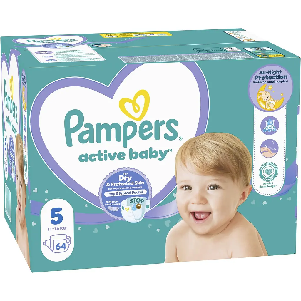 Подгузники Pampers Active Baby Размер 5 (11-16 кг) 64 шт. - фото 2