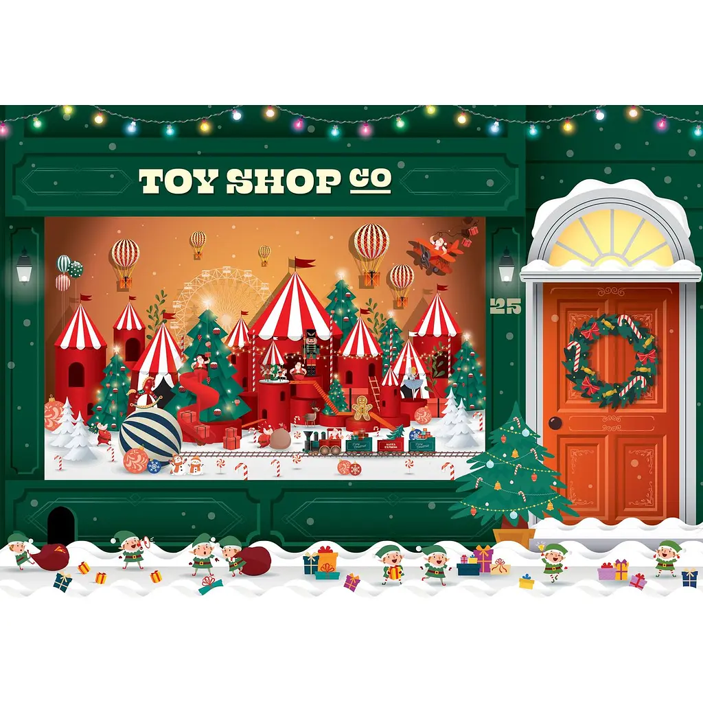 Пазли тришарові Interdruk Christmas Toy Shop в картонній тубі 500 шт. (376213) - фото 3