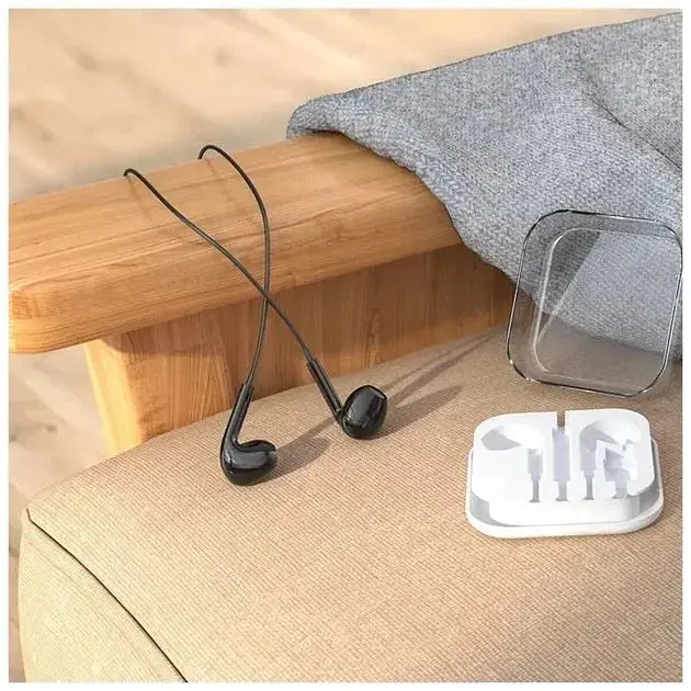 Навушники з мікрофоном Borofone BM30 Max Acoustic wire control earphones для Type-C with mic TWS Black - фото 2