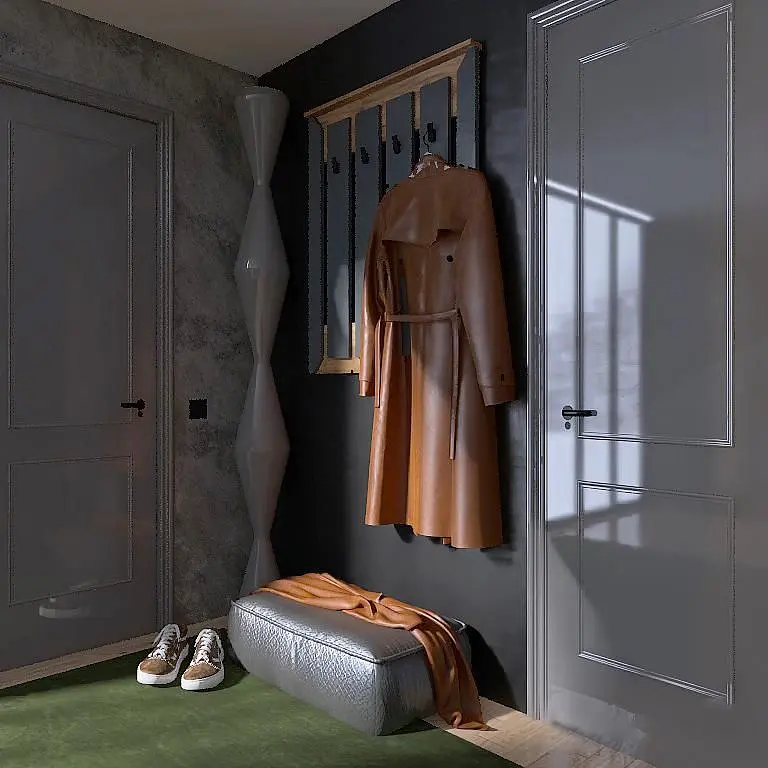 Вішалка настінна Еверест Нордік 900, 90х6х110 см Графіт + Дуб крафт золотий (EVR-5518) - фото 2