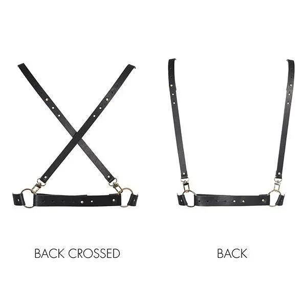 Портупея Bijoux Indiscrets MAZE - X Harness Black, екошкіра - фото 2