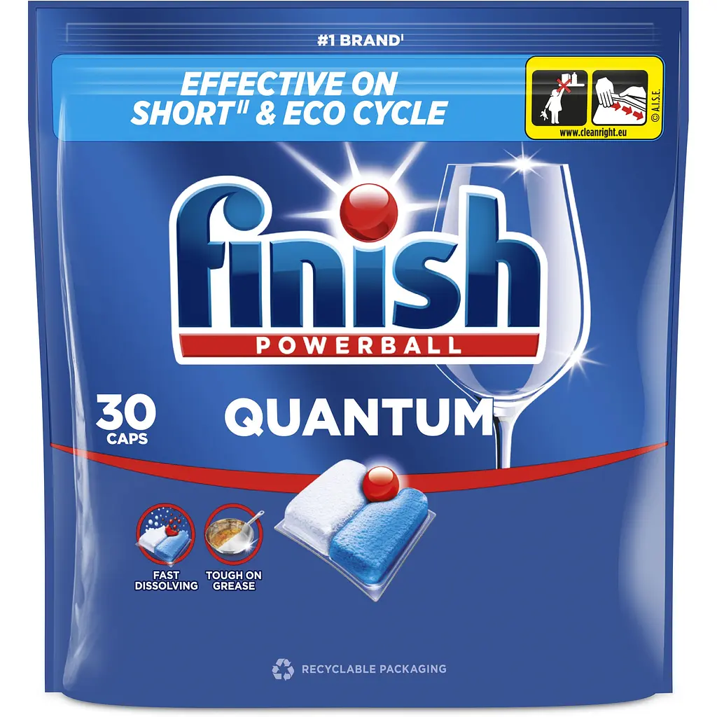 Засіб для миття посуду в посудомийних машинах Finish Quantum 30 капсул