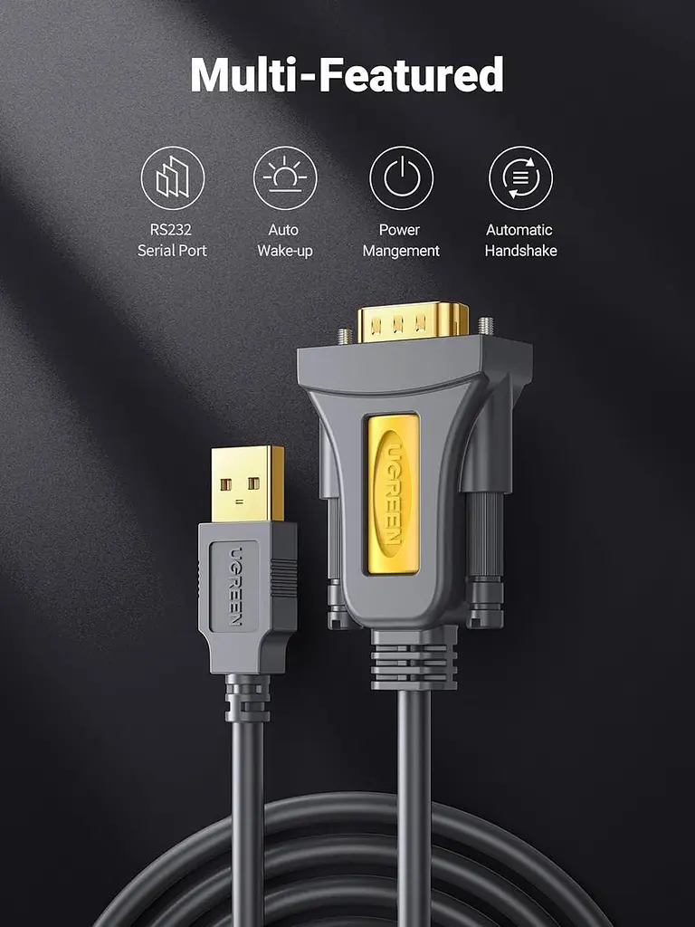 Кабель-перехідник UGREEN USB на RS232 DB9 2 м з контролером PL2303 - фото 3