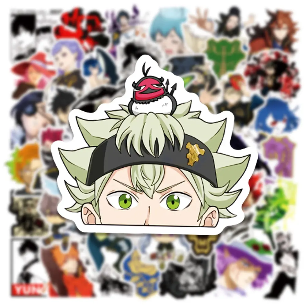 Стікерпак Чорна конюшина Набір наклейок GeekLand Black Clover 50 штук - фото 4