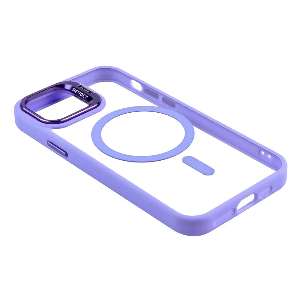 Чохол із підставкою MagSafe TPU PC Metal Stand Case Apple iPhone 14 Purple - фото 3