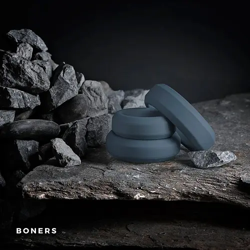 Набір силіконових кілець Boners, 3 шт (сірий) - фото 2