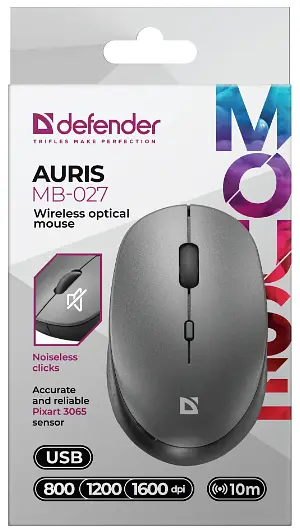 Миша Defender Auris MB-027, сірий (52029) (6893352) - фото 7