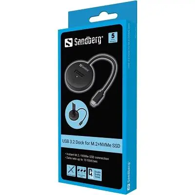 Док-станція для накопичувачів Sandberg USB3.2 Type-C toSSD M.2 NVMe M Key (136-47) - фото 3