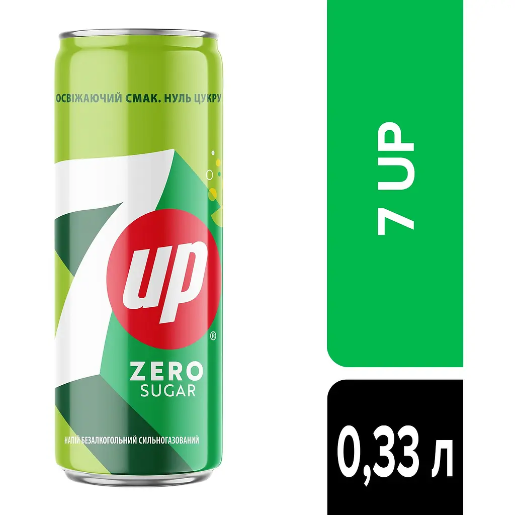 Напиток 7up нуль сахара безалкогольный сильногазированный 0.33 л - фото 2